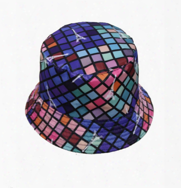 Wholesale-18 Color Summer Fantasy Galaxy Star Bucket Hats For Men Panama Women Fishing Hat Outdoor Sun Hat