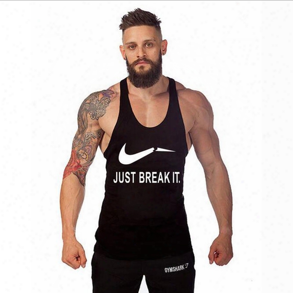 Wholesale Cotton Men Gym Tank Top Stringer Outdoor Sports Men Tops Undershirt Bodybuilding Fitness Vest Muscle Sleeveless Singlet Racerback