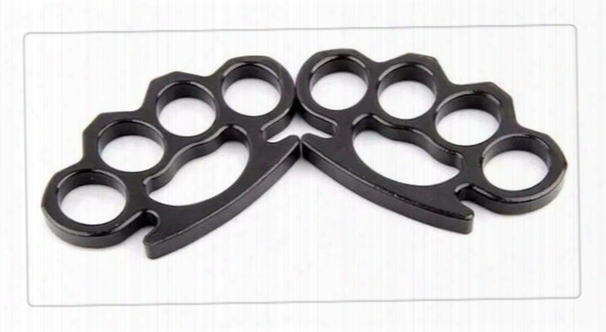Wholesale Free Biker Black Steel Lron Knuckles Fist Fighting Equipment Outdoor Self-defense Supplies 100g Gloves For Work