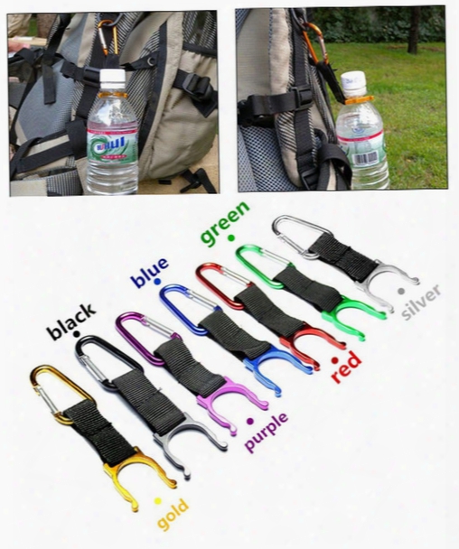 Wholesale-free Shipping 1pc Camping Carabiner Water Bottle Buckle Hook Holder Clip For Camping Hiking Survival Traveling Tools #1219 B1