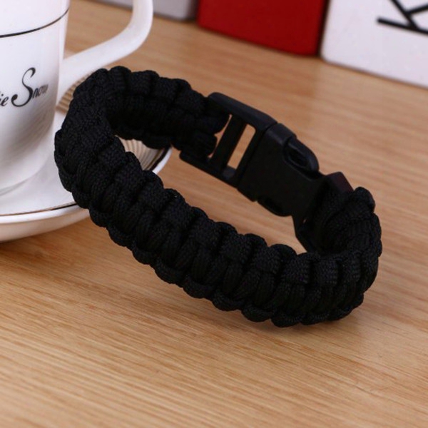 Wholesale Survival Paracord Men Bracelet Fit Whistle Buckle Outdoor Camping Hiking Survival Wristband Emergency Rope Bracelet Jewelry Gift