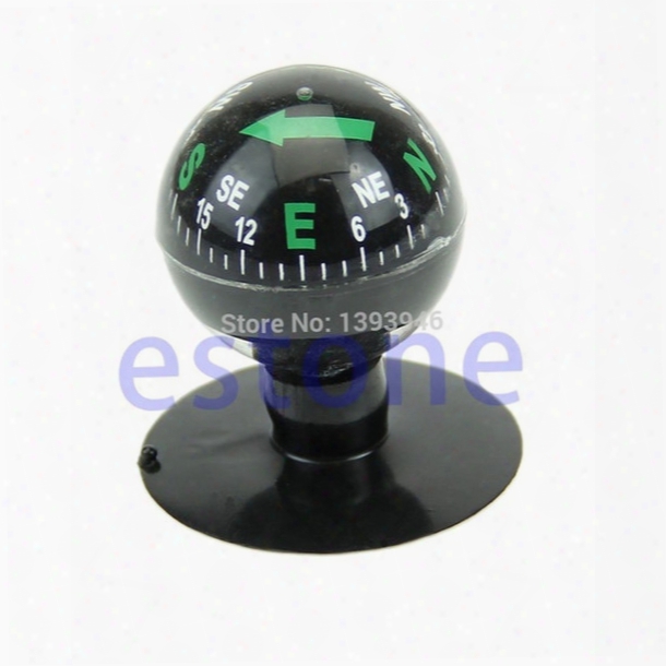 Wholesale-u119 Free Shipping Mini Flexible Navigation Compass Ball Dashboard Suction Cup Car Boat Vehicle