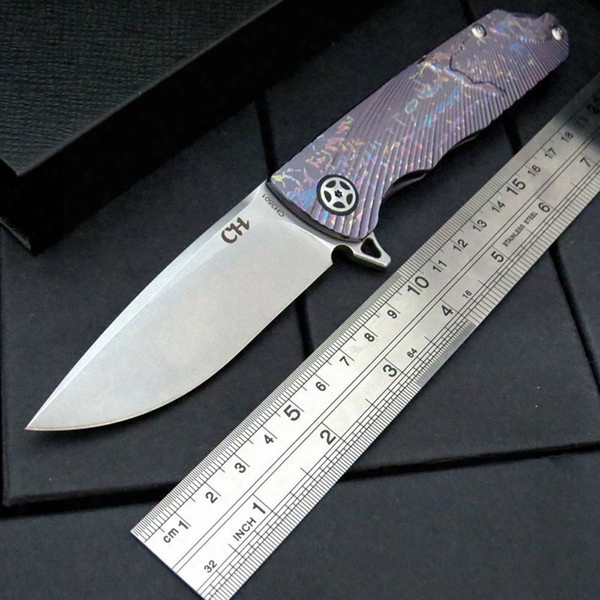 D2 Blade Titanium Stone Wash Camping Survival Folding Kmife Gift Knife Outdoor Tools Multifunction High Hardness Folding Knife 3004031