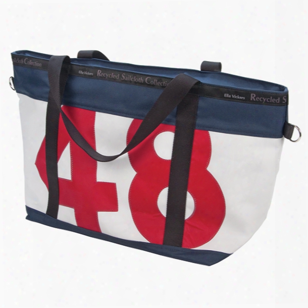 Ella Vickers Recycled Sailcloth Zip Tote Navy/red - Size - Large