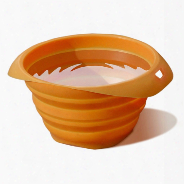 Kurgo Collaps-a-bowl Portable Pet Feeder, Orange