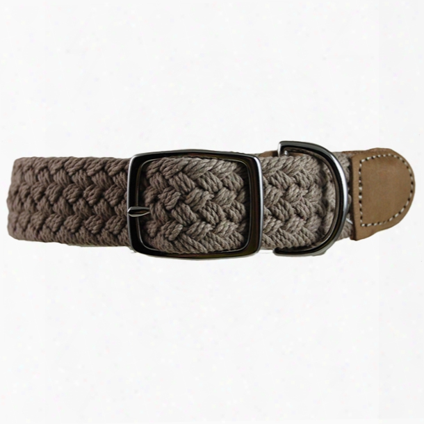 Leather Man Macrame Dog Collar, Khaki, Xl