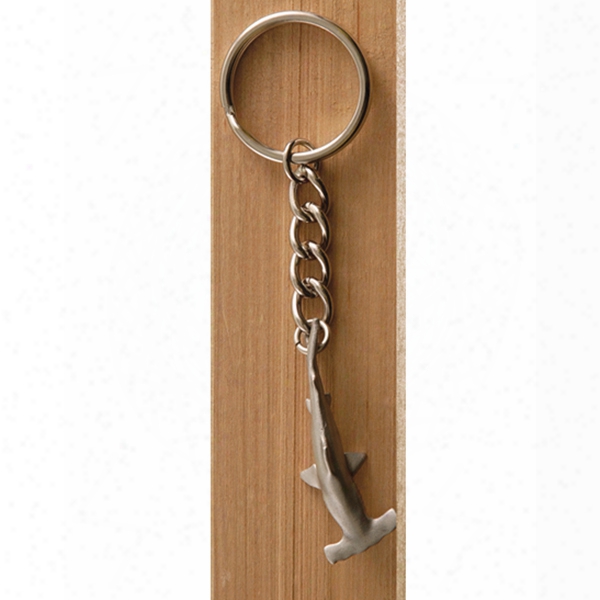 Marine Sports Solid Pewter Hammerhead Key Chain