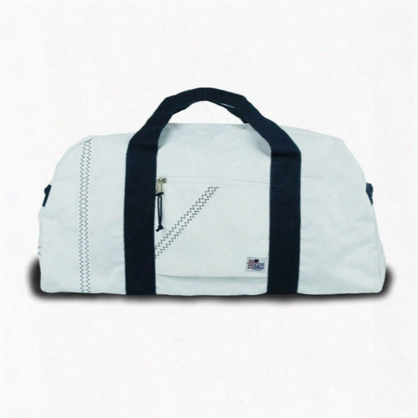 Sailor Bags Large Square Sailcloth Duffel Bag White/navy