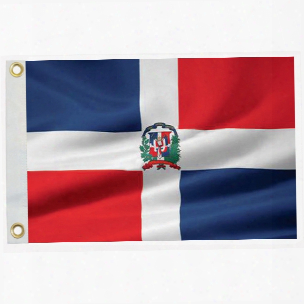 Tayl Or Made Dominican Republic Courtesy Flag, 12" X 18