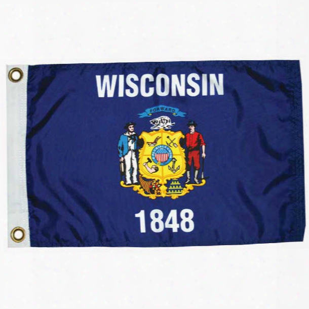 Taylor Made Wisconsin State Flag, 12" X 18