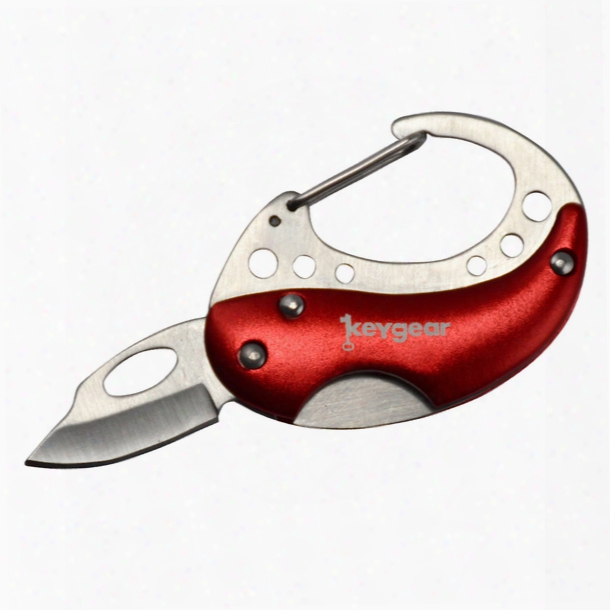 Ultimate Survival Technologies Carabiner Knife Keychain 1.0, Red