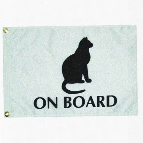 Taylor Mad E Flag - 'cat On Board', 12" X 18