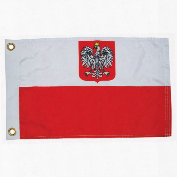 Taylor Made Poland Courtesy Flag With Eagle, 12" X 18