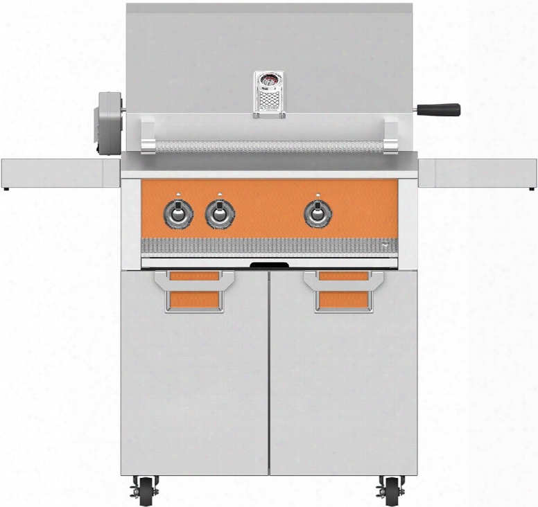 30" Liquid Propane With Ecd30or Tower Grill Cart With Two Doors In Orange