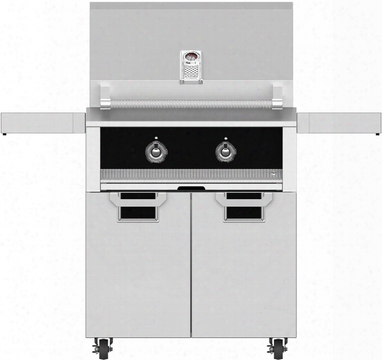 30" Natural Gas Grill With Ecd30bk Tower Grill Cart With Two Doors In Stealth