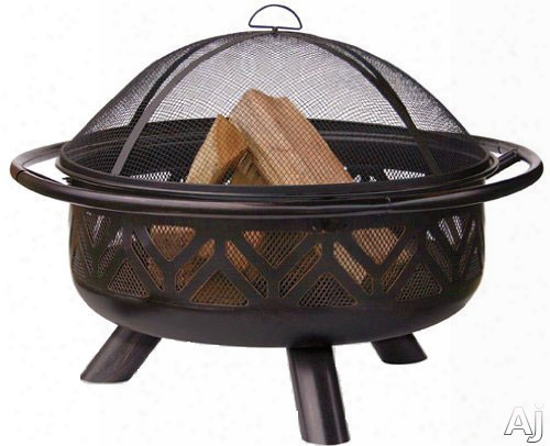 Blue Rhino Wad1009sp Outdoor Firebowl Forest Burning Fire Pit With Geometric Design In Oil Rubbed Bronze
