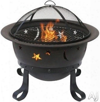 Blue Rhino Wad1081sp Oufdoor Firebowl Wood Burning Fire Pit With Star And Moon Cutout Design In Oil Rubbed Bronze