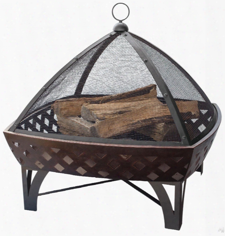 Blue Rhino Wad1401sp Outdoor Firebowl Wood Burning Fire Pit With Lattice Design In Oil Rubbed Bronze