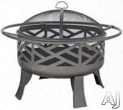 Blue Rhino Wad1412sp Outdoor Firebowl Wood Burning Fire Pit With Geometric Design In Black