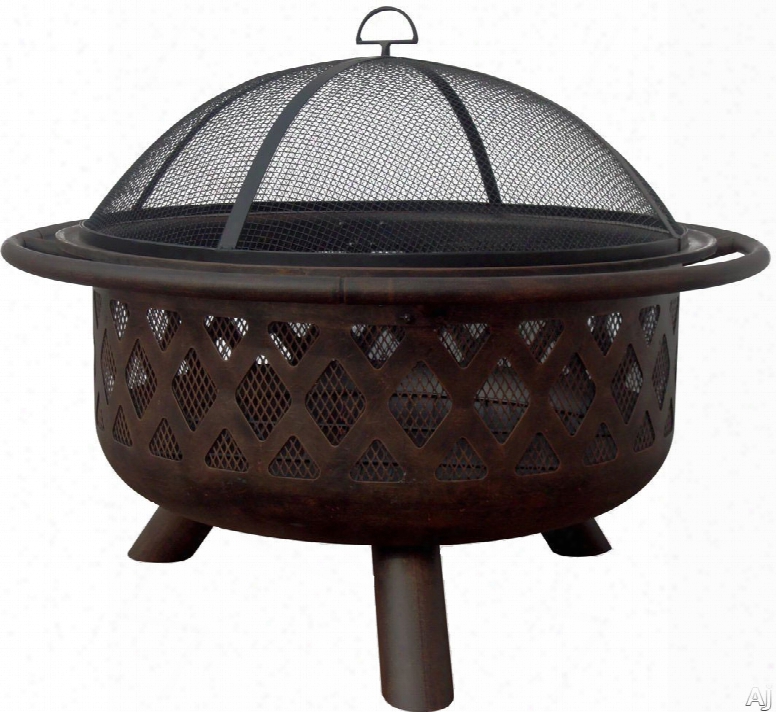 Blue Rhino Wad792sp Outdoor Firebowl Wood Burning Fire Pit With Lattice Design In Oil Rubbed Bronze