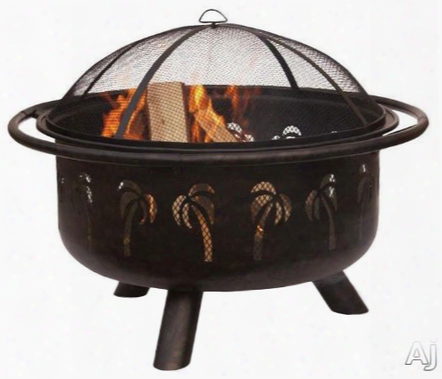 Blue Rhino Wad850sp Outdoor Palm Tree Design Firebowl Wood Burning Fire Pit In Oil Rubhed Bronze