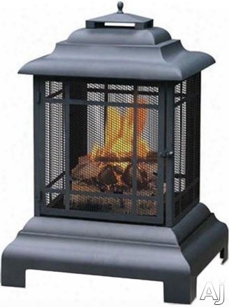 Blue Rhino Waf501cs Outdoor Firehouse Wood Burning Fire Pit In Black Wth Belmont Design