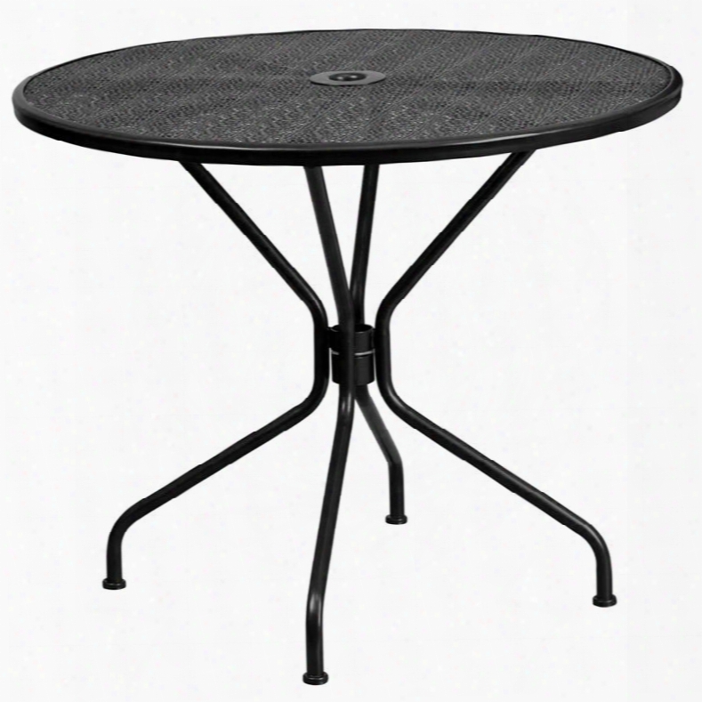 Co-7-bk-gg 35.25' Round Black Indoor-outdoor Steel Patio