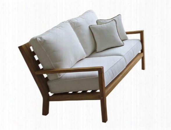 Coa2 Offwhite Offwhite Coastal Love-seat / 2-seater With Off White Cushions And Off White