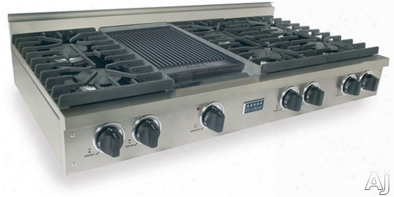 Fivestar Tpn0477 48 Inch Pro-style Lp Gas Rangetop With 6 Sealed Ultra High-low Burners And Double Sided Grill/griddle: Stainless Steel