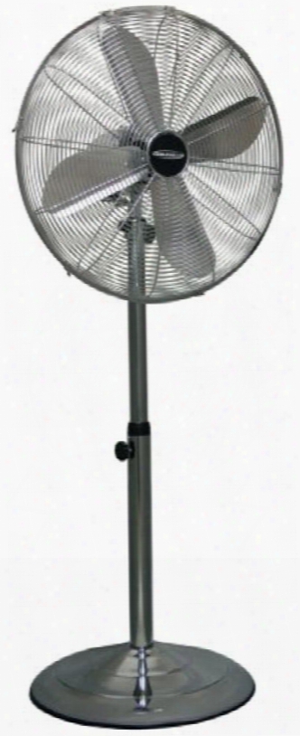 Fm45a 18" Metal Pedestal Fan With 3 Fan Speeds Adjustable Heght Protective Grill Stand Fan And Modern Design In