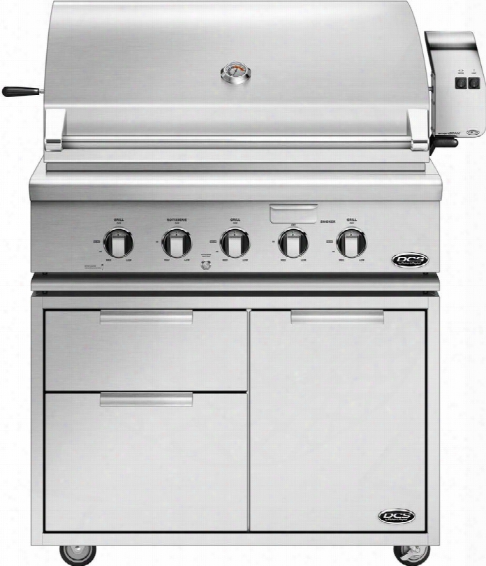Freestanding Grilll With Bh1-36rgi-n 36" Natural Gas Grill On Cad1-36 Grill