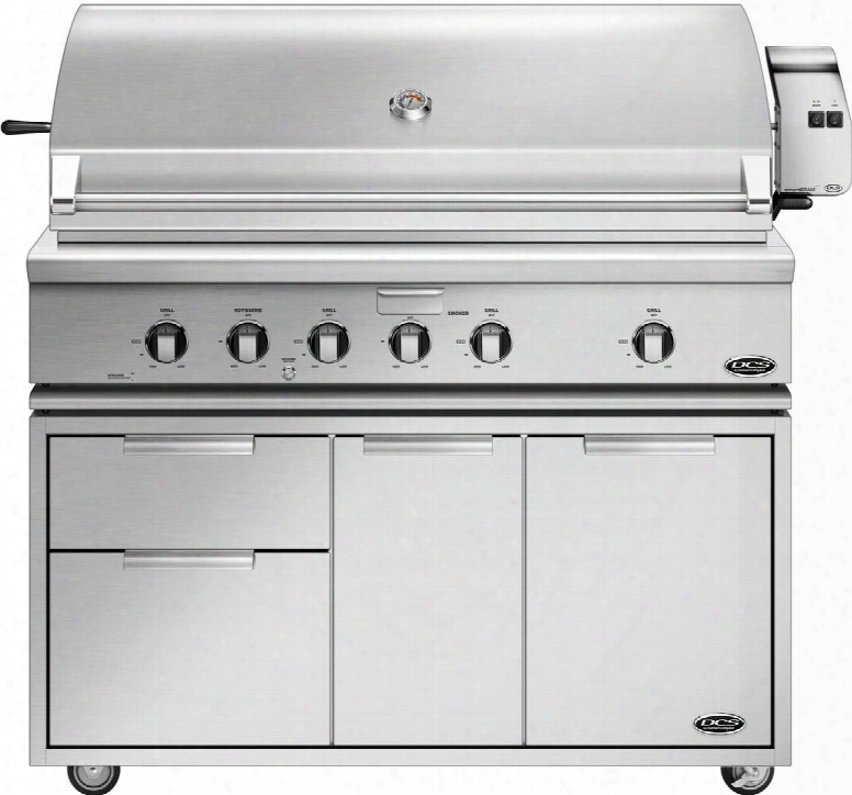 Freestanding Grill With Bh1-48r-l 48" Liquid Propane Grill On Cad1-48 Freestanding