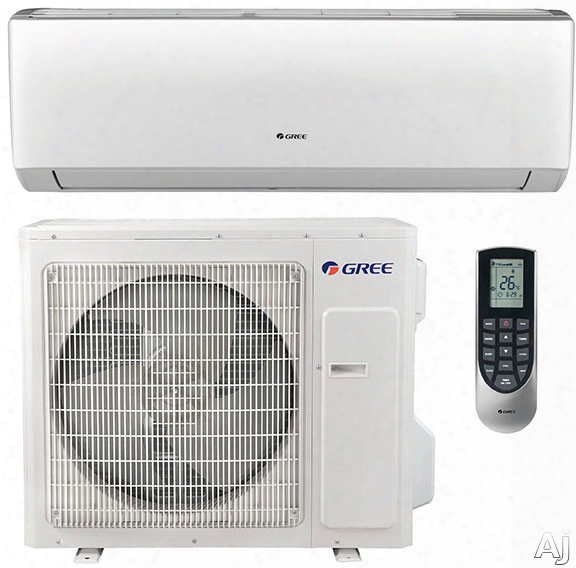 Gree Vireo Series Vir09hp115v1a 9,000 Btu Single Zone Wall Mount Cool-heat Pump Ductless Split System With Dc Inverter, Quiet Design, Low Ambient Cool, Wireless Remote Control, Led Display, 377 Cfm And Energy Star, Vir09hp115v1ah Indoor - Vir09hp115v1ao O