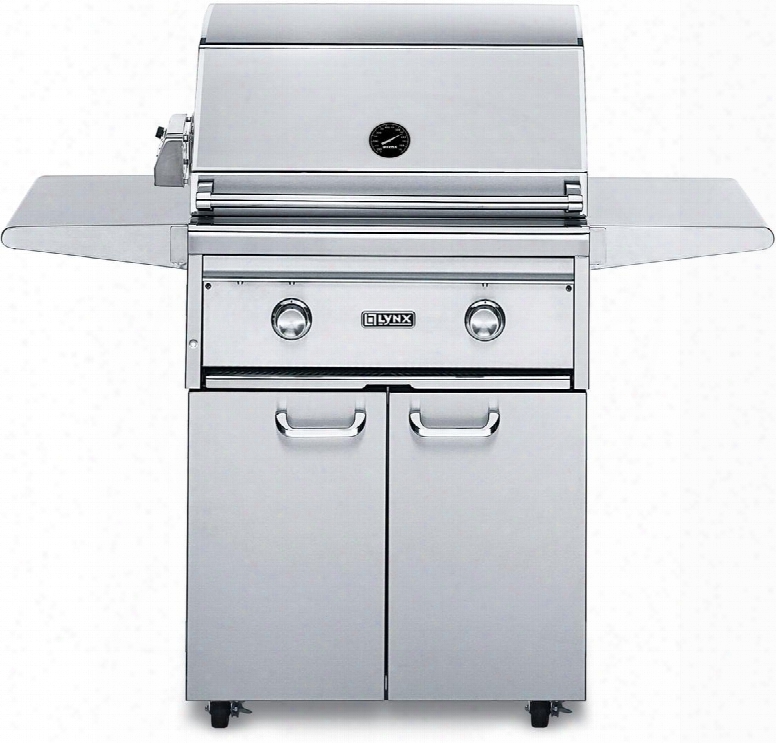 L27fr-2lp 27"gas Grill With 685 Sq. In. Cooking Surface 2-25 000 Btu Red Brass Burners Infrared Rotisserie System And Smoker
