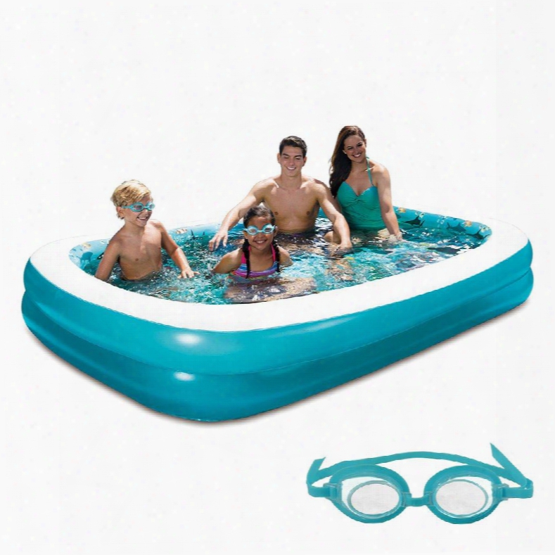 Nt5051 3d Inflatable Rectangular Family Pool - 103-in X