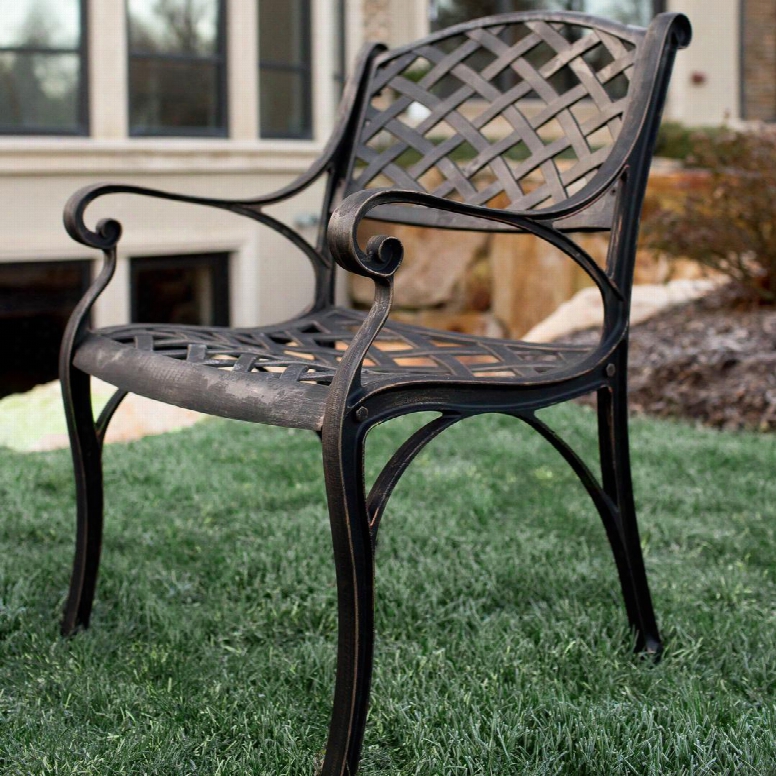 Omch24ab Antique Brown Cast Aluminum Patio Chairs Set Of 2 In Antique
