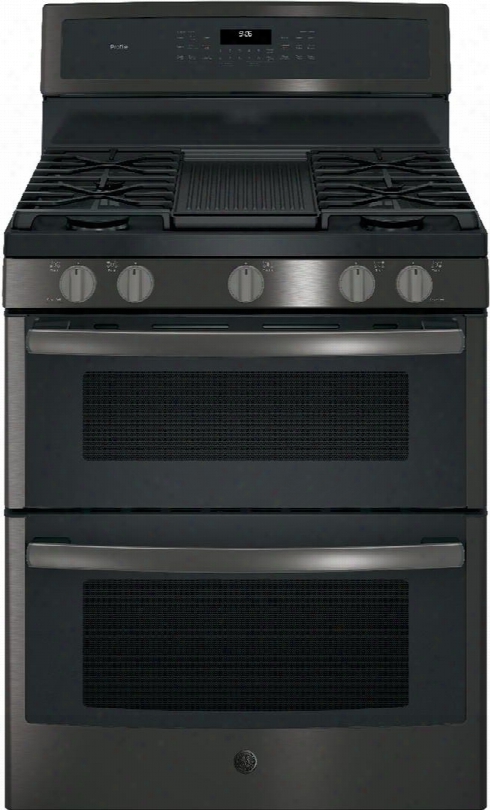 Pgb960fejds 30" Freestanding Double Oven Gas Range With 6.8 Cu. Ft. Total Capacity 5 Burners Convection Self-clean Grill/griddle And Star-k Certified In