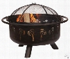 Blue Rhino WAD850SP Outdoor Palm Tree Design Firebowl Wood Burning Fire Pit in Oil Rubbed Bronze
