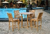 Jakarta Collection TK-5PC-BAR 5-Piece Teak Bar Set with Bar Table and 4 Bar