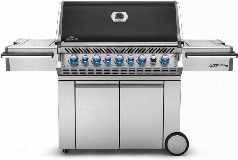 Pro665rsibnk-2 77" Prestige Pro 665 Series Freestanding Natural Gas Grill With 99 000 Btu's 8 Total Burners With 5 Main Burners 1 Back Burner 1 Side Burner