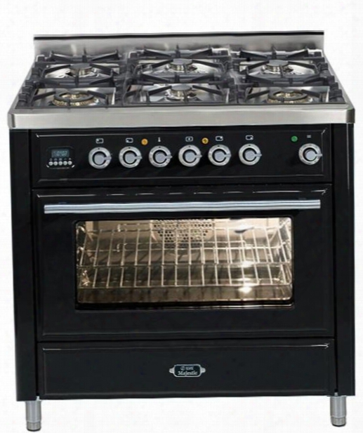 Umt906dvggn 36" Majestic Techno Series Freestanding Gas Range With 6 Sealed Burners Digital Clock And Timer 3.5 Cu. Ft. Oven Capacity Infrared Grill-baking