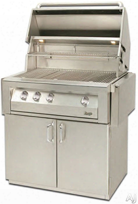 Vintagevbq36g 36 Inch Built-in Gas Grill With 660 Sq. In. Cooking Surface, 97,500 Total Btus, Stainless Steel Burners, Rotisserie Kit, Electronic Ignition And Halogen Lighting