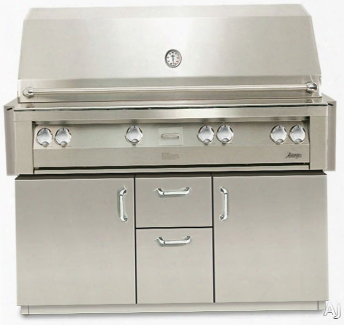 Vintage Vbq56g 56 Inch Built-in Gas Grill With 998 Sq. In. Cooking Surface, 82,500 Primary Burner Btus, Rotisserie Kit, Smoker And Halogen Lighting