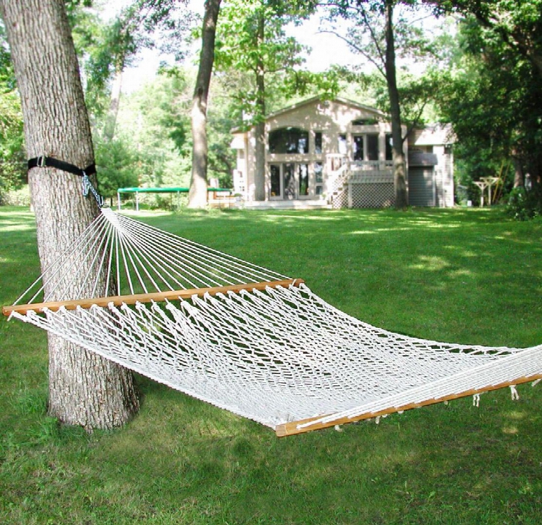 4961c 156" Domestic 13 Foot Double Cotton Rope Hammock In