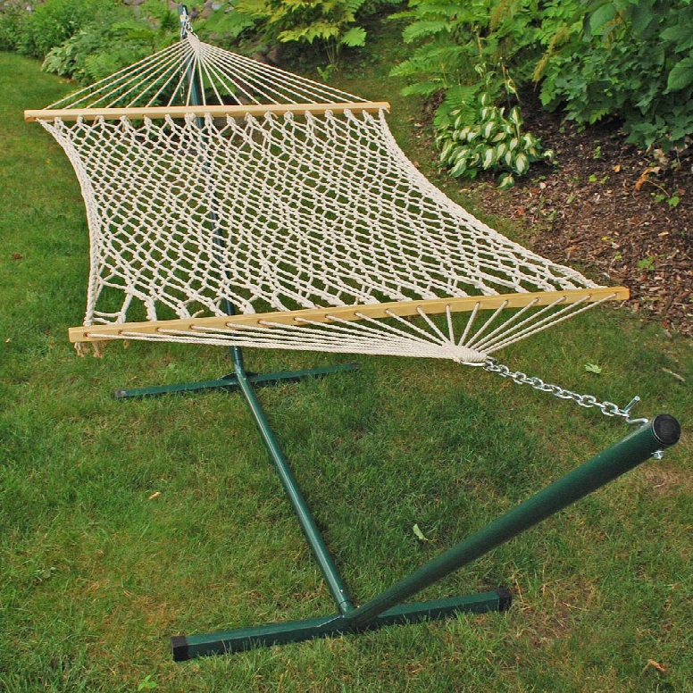 6250 Single Rope Hammock And Frame Combination With Steel And Cotton In