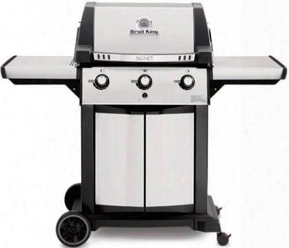 986854 Signet 320 Liquid Propane Gas Grill With 3 Burners 40000 Btu Main Burner Output 400 Sq. In. Cooking Area Three Stainless Steel Dual-tube Burners