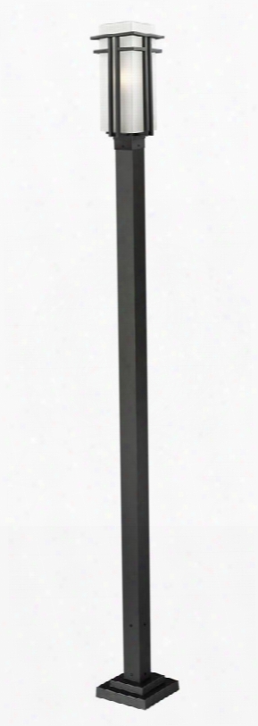 Abbey 549phb-536p-bk 9.5" Outdoor Post Ligh Period Inspired Art Decohave Steel Frame With Black Finish In Matte