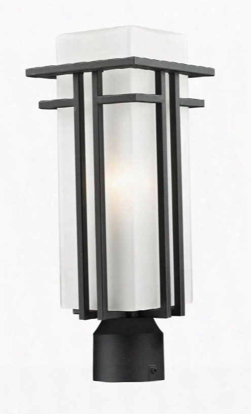 Abbey 549phm-bk-r 6.63" Outdoor Post Light Period Inspired Art Decohave Steel Frame With Black Finish In Matte