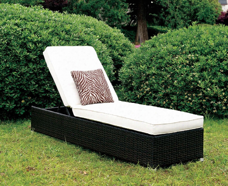 Albee Ii Cm-oc1833wh Patio Chaise With Contemporary Style Uv And Water Resistant Adjustable Back Espresso Wicker Frame In