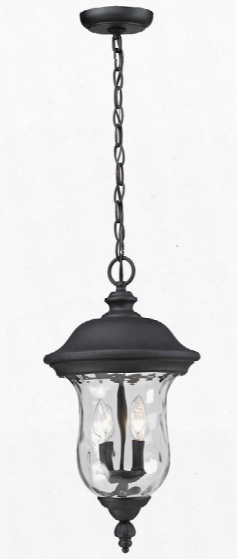 Armstrong 533chb-bk 12.375" Outdoor Chain Light Period Inspired Old World Gothichave Aluminum Frame With Black Finish In Clear